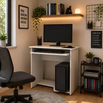 Mesa Para Computador Prática Com Teclado Retrátil e Suporte para CPU JM3 MÓVEIS Mesa Para Computador Prática Com Teclado Retrátil e Suporte para CPU JM3 MÓVEIS