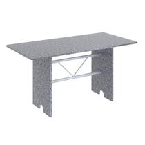 Mesa para Cozinha 140x75cm Tampo Granito Cinza/Martelado Pérola/Ocre Mesa para Cozinha 140x75cm Tampo Granito Cinza/Martelado Pérola/Ocre