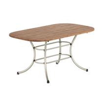 Mesa para Cozinha 1547 + Tampo Madeirado 160x90cm Freijo c/ Prata - Carraro