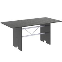 Mesa para Cozinha 180x75cm Tampo Ardósia Cinza/Martelado Pérola/Indiano Mesa para Cozinha 180x75cm Tampo Ardósia Cinza/Martelado Pérola/Indiano