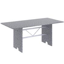 Mesa para Cozinha 180x75cm Tampo Granito Cinza/Martelado Pérola/Ocre Mesa para Cozinha 180x75cm Tampo Granito Cinza/Martelado Pérola/Ocre