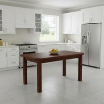 Mesa Para Cozinha 6 Lugares Madeira Maciça Castanho