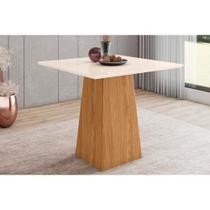 Mesa para Cozinha Dora + Tampo Madeirado 90x90cm Nature/Off White - Henn Mesa para Cozinha Dora + Tampo Madeirado 90x90cm Nature/Off White - Henn