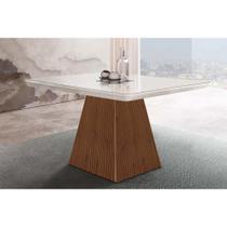 Mesa para Cozinha Luna + Tampo Madeirado Reto 90x90cm Imbuia - Rufato Mesa para Cozinha Luna + Tampo Madeirado Reto 90x90cm Imbuia - Rufato