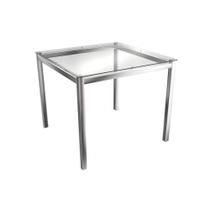 Mesa para Cozinha Reno M002 + Tampo Vidro 90X90cm Cromado - Kappesberg
