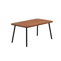 Mesa para Cozinha Stellar 1597 Aço c/Tampo Madeirado 160x90cm Nogal/Preto - Carraro Mesa para Cozinha Stellar 1597 Aço c/Tampo Madeirado 160x90cm Nogal/Preto - Carraro