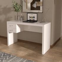 Mesa para Escritório 117cm com 2 gavetas MDP Branco Tecnomobili Cor:Branco