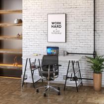 Mesa Para Escritório 1,50m Estilo Industrial Cavalete Kuadra