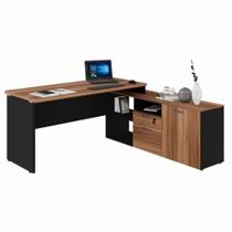 Mesa para Escritório 2 Gavetas 1 Porta Yaris Marrom e Preto Web Office Mesa para Escritório 2 Gavetas 1 Porta Yaris Marrom e Preto Web Office
