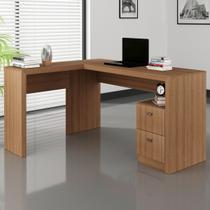 Mesa para escritório 2 gavetas amendoa me4129 - tecno mobili Mesa para escritório 2 gavetas amendoa me4129 - tecno mobili