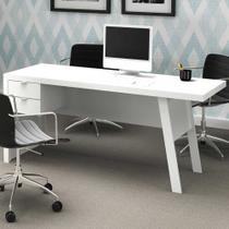 Mesa para escritório 2 gavetas me4122 branco/branco - tecno mobili