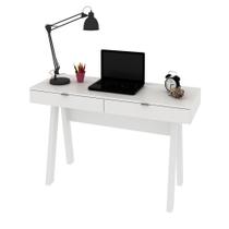 Mesa Para Escritório 2 Gavetas ME4128 Branco - Tecno Mobili