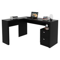 Mesa Para Escritório 2 Gavetas ME4129 Preto - Tecno Mobili