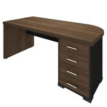 Mesa Para Escritório 4 Gavetas Lado Direito 180cm Marrom