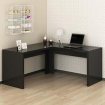 Mesa para Escritório Angular em L 157,3cm MDP Preto Acabamento Pintura UV Tecnomobili Mesa para Escritório Angular em L 157,3cm MDP Preto Acabamento Pintura UV Tecnomobili