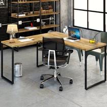 Mesa para Escritório Angular Kuadra Carvalho - Compace Mesa para Escritório Angular Kuadra Carvalho - Compace