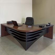 Mesa Para Escritório Bristol Cor Pinheiro com Preto LE Mesa Para Escritório Bristol Cor Pinheiro com Preto LE