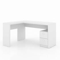 Mesa Para Escritório Com 2 Gavetas Me4129 Branco Tecno Mobili