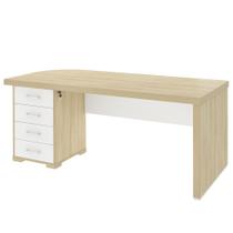 Mesa para Escritório com Gavetas Lado Esquerdo Corp A06 Carvalho/Branco - Mpozenato Mesa para Escritório com Gavetas Lado Esquerdo Corp A06 Carvalho/Branco - Mpozenato