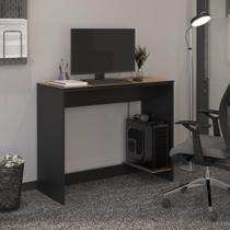 Mesa Para Escritório Com Passa Fios E Tampo Usinado Tech - Preto E Cedro Mesa Para Escritório Com Passa Fios E Tampo Usinado Tech - Preto E Cedro