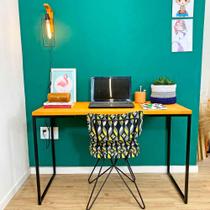 Mesa para Escritório de Ferro e Madeira 120cm Style Industrial Carvalho e Preto Mesa para Escritório de Ferro e Madeira 120cm Style Industrial Carvalho e Preto