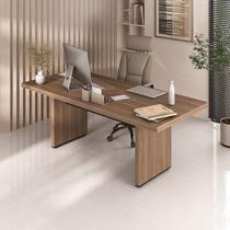 Mesa para Escritório Diretor 204,2cm Tampo Engrossurado Tamburato Nogal E Preto - Artany Mesa para Escritório Diretor 204,2cm Tampo Engrossurado Tamburato Nogal E Preto - Artany
