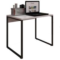 Mesa Para Escritório e Home Office Industrial Soft 90 cm F01 Branco Fosco - Lyam Decor