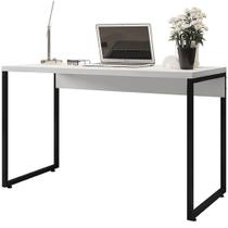 Mesa Para Escritório e Home Office Industrial Soft F01 Branco Fosco - Lyam Decor