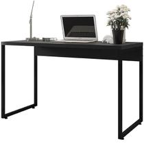 Mesa Para Escritório e Home Office Industrial Soft F01 Preto Fosco - Lyam Decor