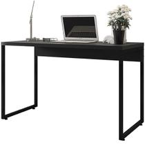 Mesa Para Escritório e Home Office Industrial Soft Preto Fosco - Lyam Decor