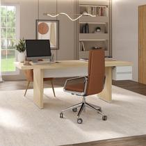 Mesa para Escritório e Reunião 2 Metros com 2 Gavetas em Tamburato Executiva Branco/Carvalho Mesa para Escritório e Reunião 2 Metros com 2 Gavetas em Tamburato Executiva Branco/Carvalho