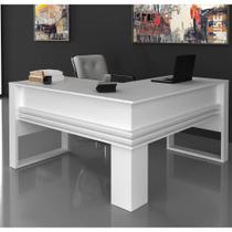 Mesa para Escritório em L 136 cm - Branco - Tecno Mobili