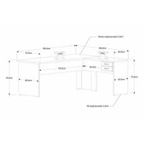 Mesa Para Escritório Em L 1,80x1,60m Tampo E Pés 30mm Com Gaveta Carvalho Dark Compreto Ônix Mesa Para Escritório Em L 1,80x1,60m Tampo E Pés 30mm Com Gaveta Carvalho Dark Compreto Ônix