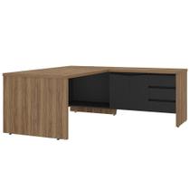 Mesa Para Escritório Em L 180x190cm Tamburato Corp A06 Nogal/preto - Mpozenato