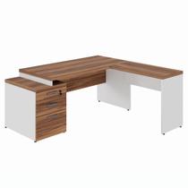 Mesa para Escritório em L” com Gavetão 1,92X1,60m -NOGAL SEVILHA/BRANCO 34431 Mesa para Escritório em L” com Gavetão 1,92X1,60m -NOGAL SEVILHA/BRANCO 34431