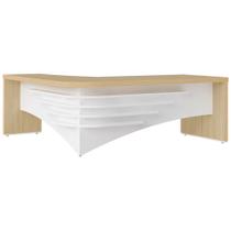 Mesa Para Escritório em L Direito 200x180cm Atria Executiva A02 Carvalho Branco - Lyam Decor Mesa Para Escritório em L Direito 200x180cm Atria Executiva A02 Carvalho Branco - Lyam Decor