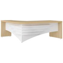 Mesa Para Escritório em L Direito 200x180cm Atria Executiva A02 Carvalho Branco - Lyam Decor Mesa Para Escritório em L Direito 200x180cm Atria Executiva A02 Carvalho Branco - Lyam Decor