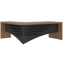 Mesa Para Escritório em L Direito 200x180cm Atria Executiva A02 Nogal Preto - Lyam Decor Mesa Para Escritório em L Direito 200x180cm Atria Executiva A02 Nogal Preto - Lyam Decor