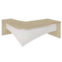 Mesa para Escritório em L Diretor Lado Direito Carvalho/Branco Mesa para Escritório em L Diretor Lado Direito Carvalho/Branco