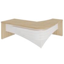 Mesa Para Escritório em L Esquerdo 200x180cm Atria Executiva A02 Carvalho Branco - Lyam Decor