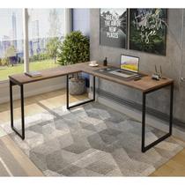 Mesa para Escritório em L Industrial 150x150cm Star Espresso Móveis