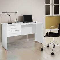 Mesa para Escritório Escrivaninha com 2 Gavetas Branco