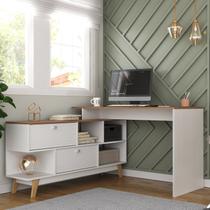 Mesa para Escritório Escrivaninha em L Retrô 136x120cm Mesa para Escritório Escrivaninha em L Retrô 136x120cm