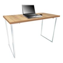 Mesa para Escritório Escrivaninha Estilo Industrial Mdf 100cm Ny Branca e Jade Mesa para Escritório Escrivaninha Estilo Industrial Mdf 100cm Ny Branca e Jade
