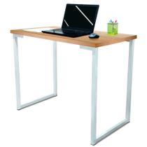 Mesa para Escritório Escrivaninha Estilo Industrial Mdf 100cm Ny Branca e Jade