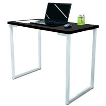 Mesa para Escritório Escrivaninha Estilo Industrial Mdf 100cm Ny Branca e Preta