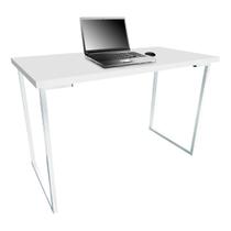 Mesa para Escritório Escrivaninha Estilo Industrial Mdf 100cm Ny Branca