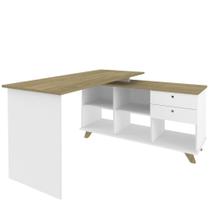 Mesa Para Escritório Escrivaninha Gold A2 Branco Olmo