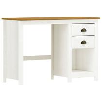 Mesa Para Escritório Escrivaninha Home Office 2 Gavetas Mazzaro F06 Branco Freijó - Lyam Decor