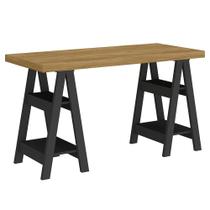 Mesa Para Escritório Escrivaninha Home Office Art A02 Olmo Preto - Lyam Decor